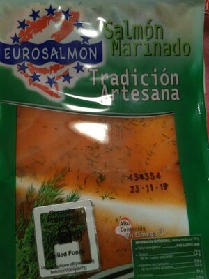 Salmón marinado front packaging