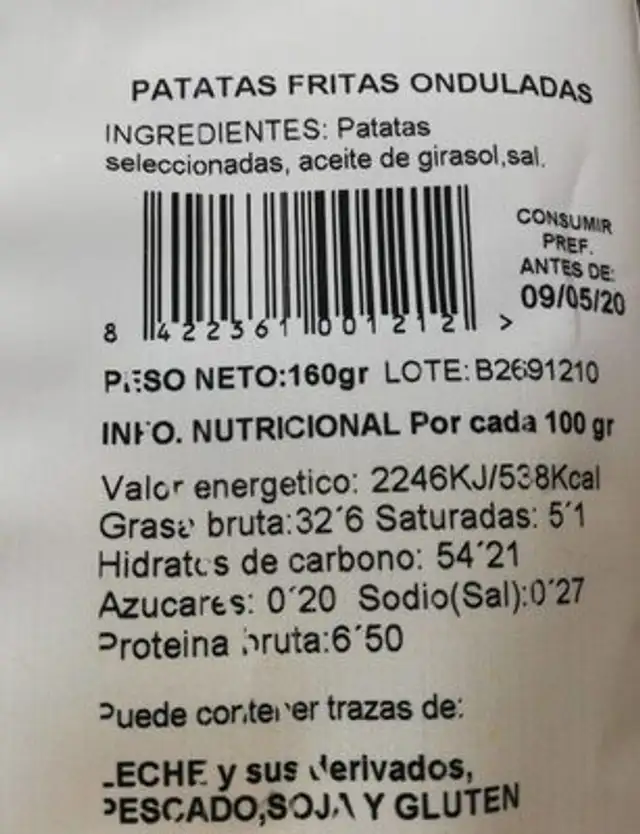 Patatas fritas onduladas