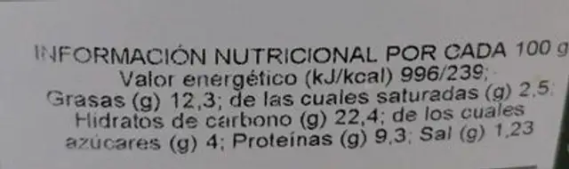Sandwich pollo curry y sweet mango nutrition facts table