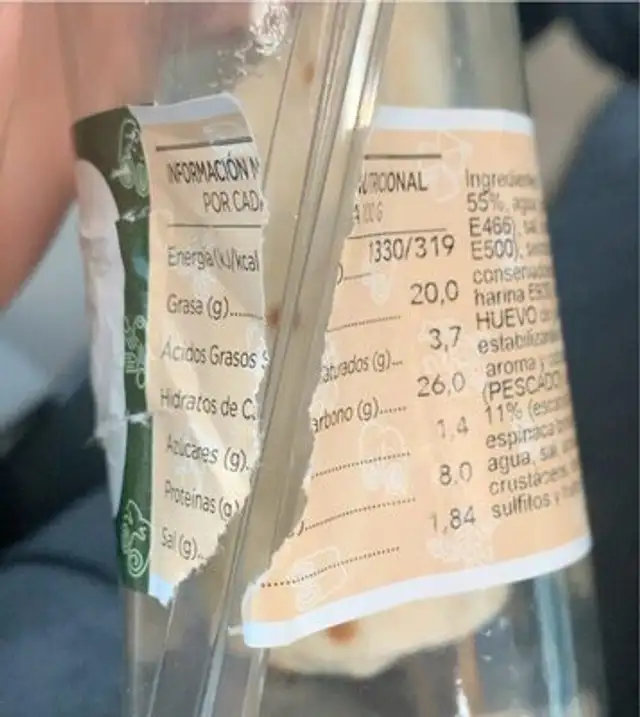 Wrap Salmón y Alcaparras nutrition facts table