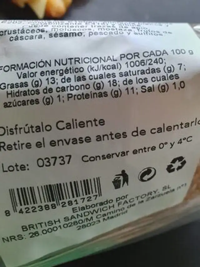 Eg sw nutrition facts table