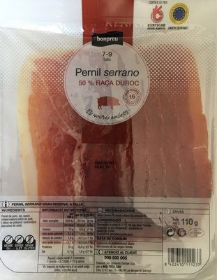Pernil serrano front packaging