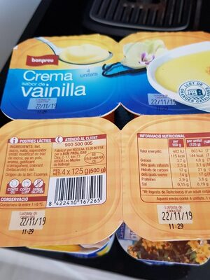 Crema sabor de vainilla
