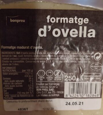 formatge d'ovella bonpreu
