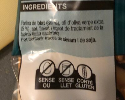 Barretes de pa ingredients label