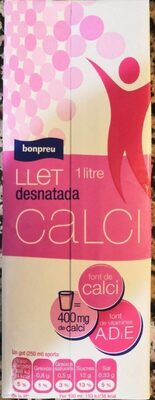 Leche desatada calcio front packaging