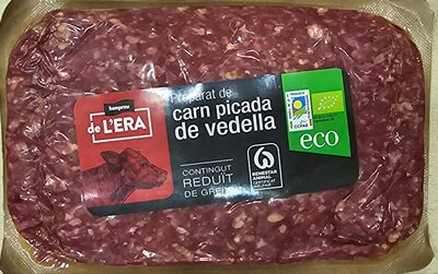 Preparat de carn picada de vedella front packaging