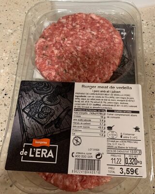 Burger meat de vedella i porc amb all i julivert