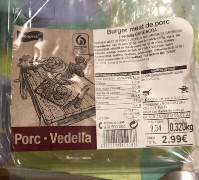 Burger meat de porc i vedella BARBACOA