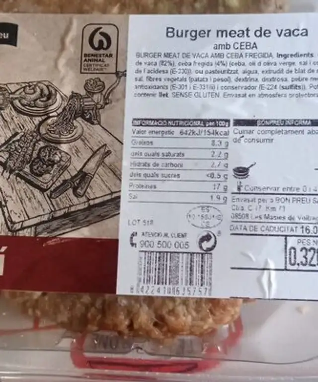 Burguer meat de Vaca con cebolla