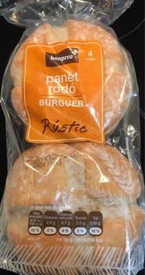 Panet rodó burguer rústic front packaging