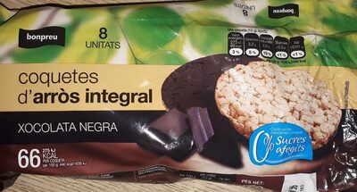 coquetes d'arròs integral xocolata negra front packaging