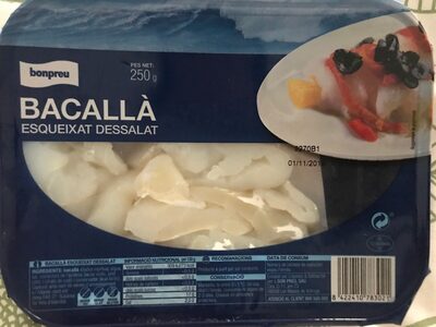 Bacallà esqueixat dessalat front packaging