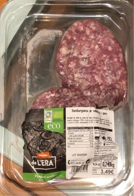 Hamburguesa de vedella i porc front packaging