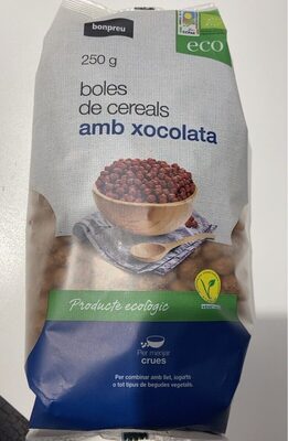 Boles de cereals amb xocolata eco front packaging