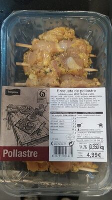 Broqueta de pollastre front packaging