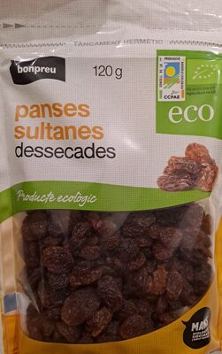 Pasas Sultanas, Ecológicas front packaging