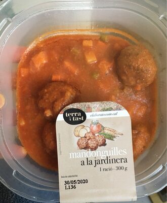 Mandonguilles a la jardinera front packaging