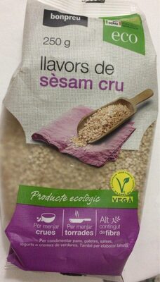 Llavors de sèsam cru front packaging