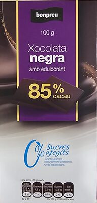 Xocolata negra 85% amb edulcorant
