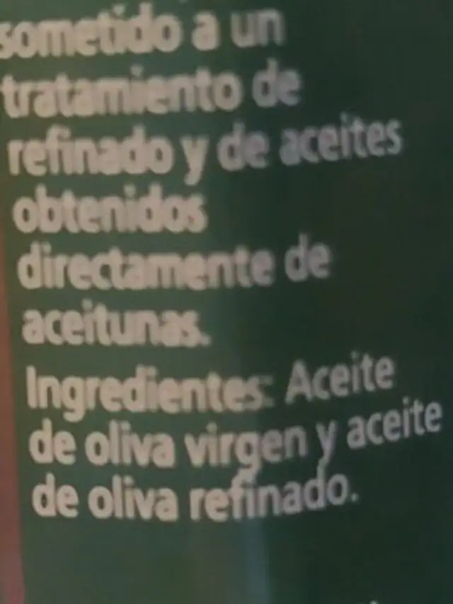 Mendioliva ingredients label