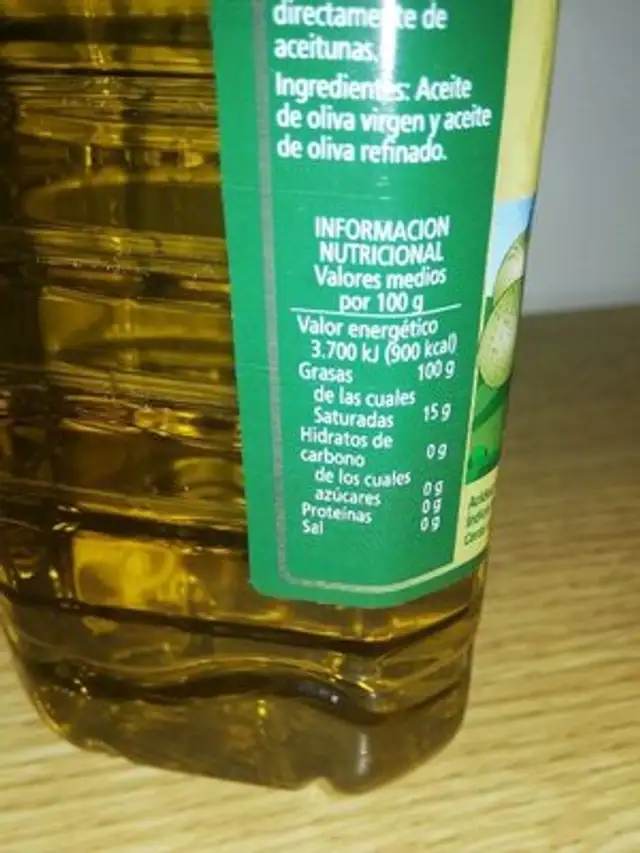 Mendioliva nutrition facts table