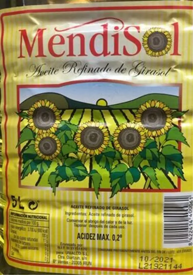 Aceite refinado de girasol
