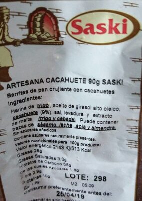 Barritas pan front packaging