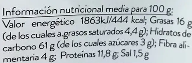 Stirati 3 semillas nutrition facts table