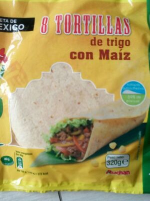 8 tortillas de trigo con maíz front packaging