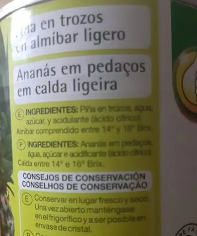 Unknown ingredients label