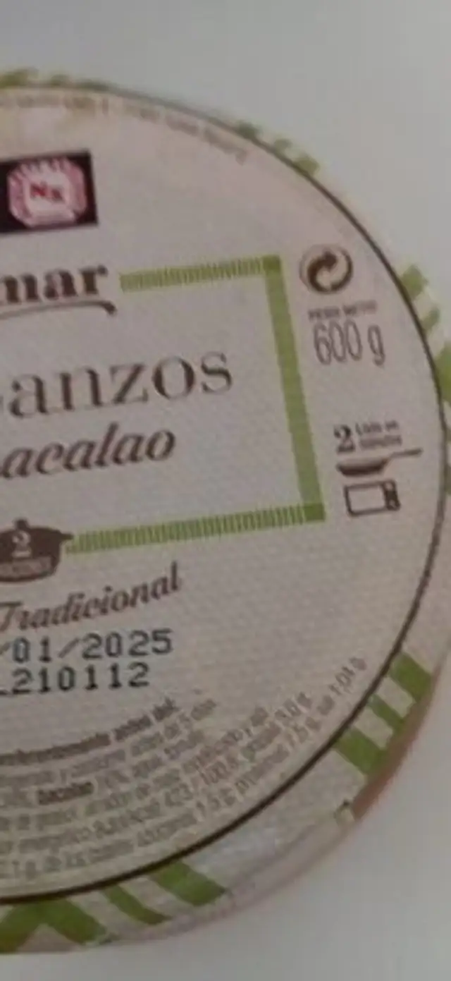 Garbanzos con bacalao nutrition facts table