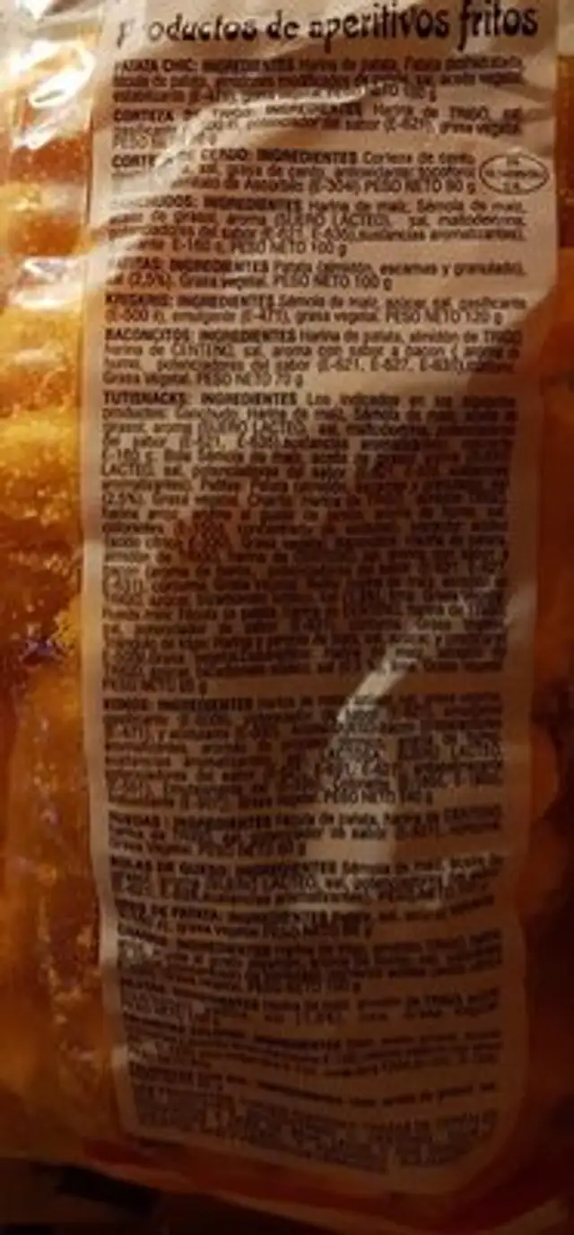 Marjo ingredients label