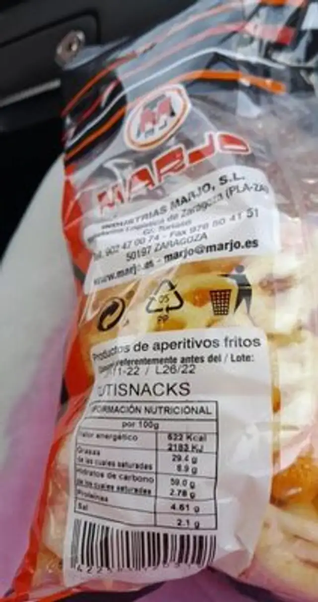 Aperitivos nutrition facts table