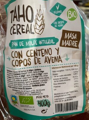 Pan de Molde Integral con Centeno y Copos de avena