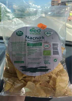 Nachos de maiz con queso front packaging