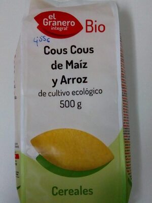 Cous cous de maiz y arroz front packaging