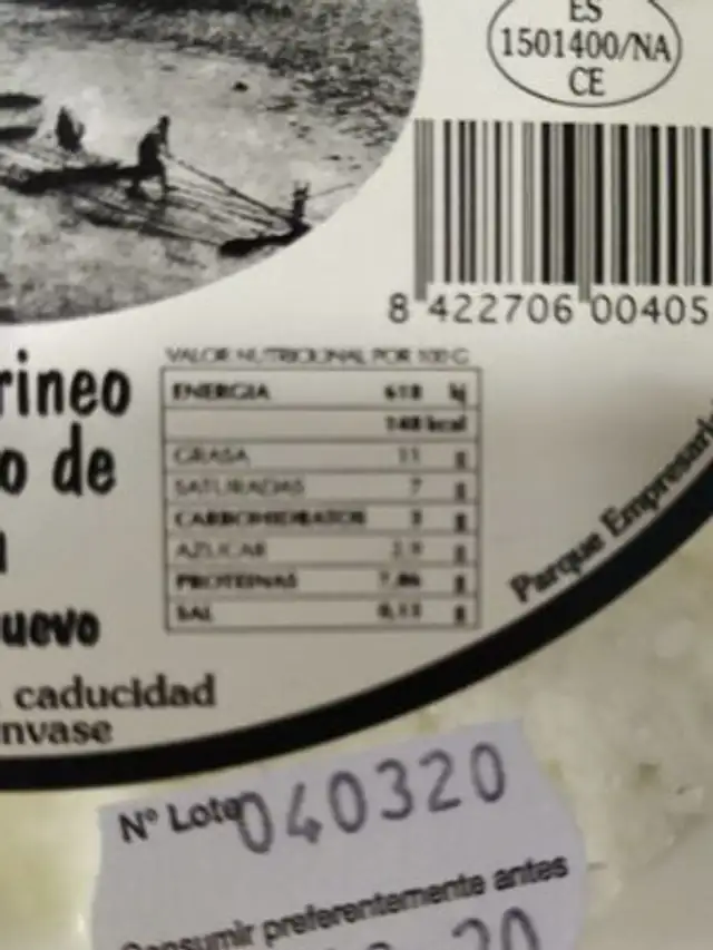 Requesón fresco artesano nutrition facts table