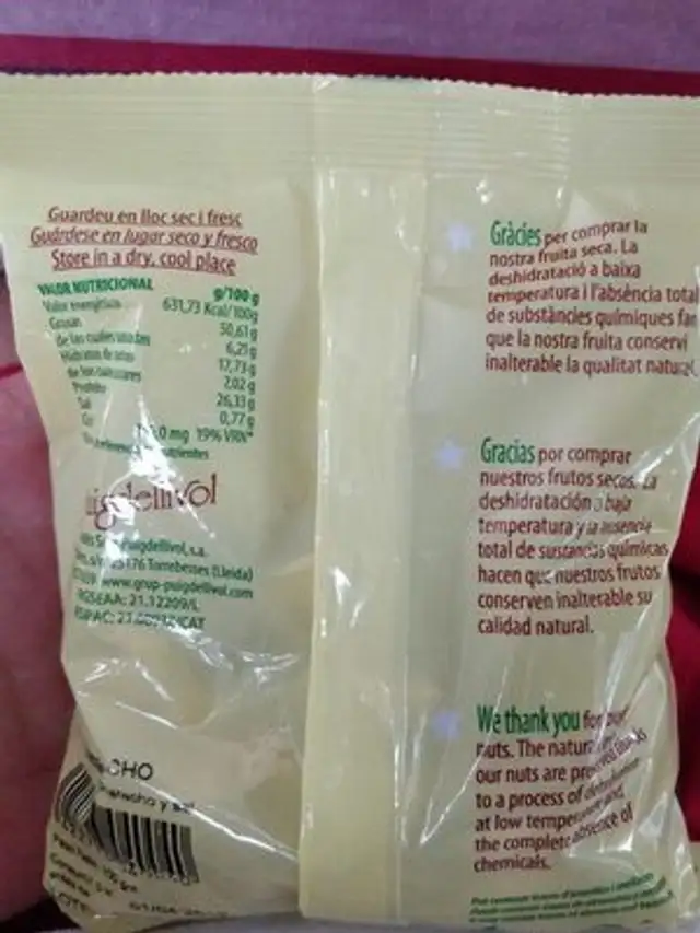 Puigdellivol ingredients label