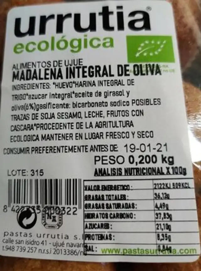 Madalena integral de oliva