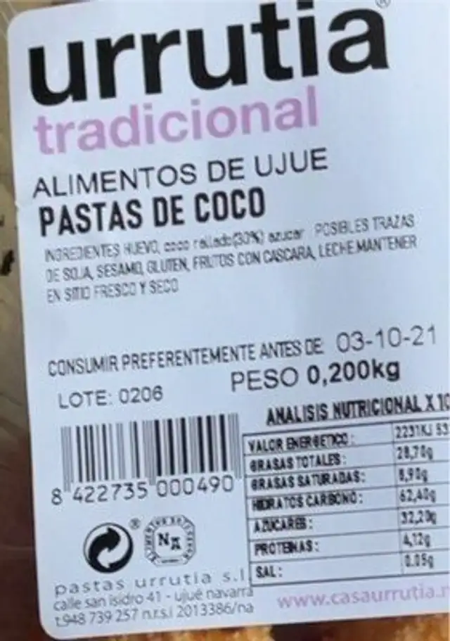 Pastas de coco