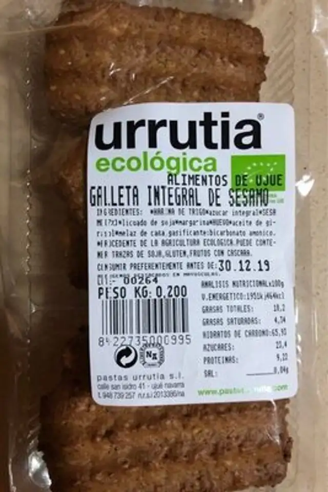 Galleta integral de sesamo