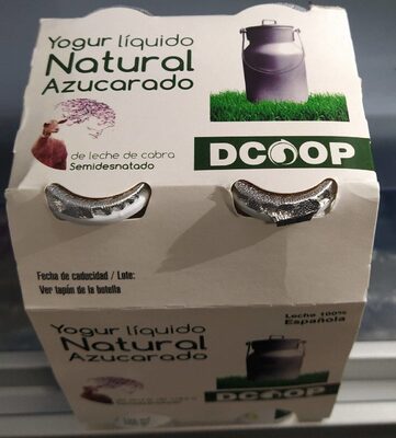 Yogur líquido natural azucarado