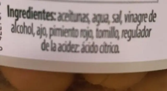 Unknown ingredients label