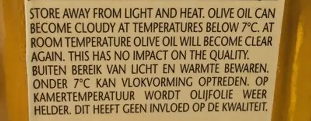 Huile Olive Hojiblanca ingredients label