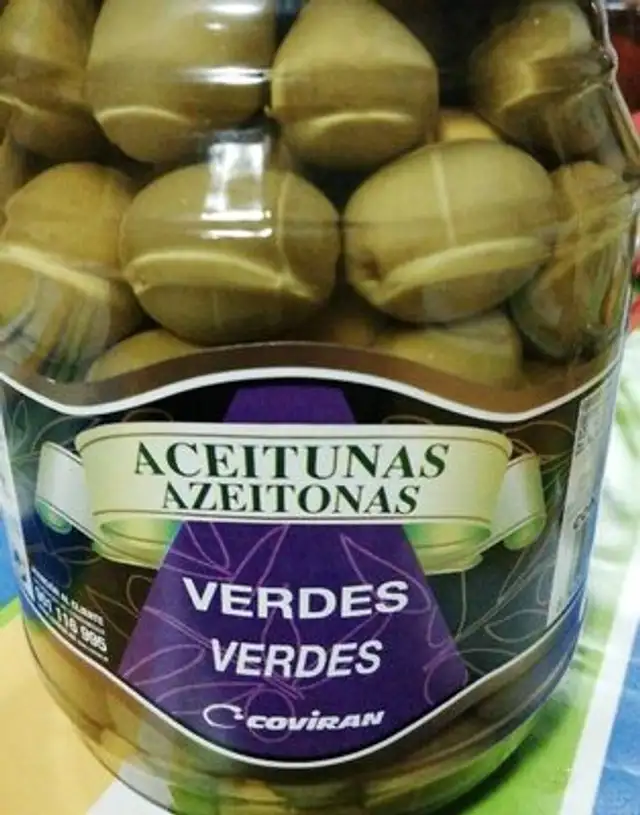 Aceitunas verdes front packaging