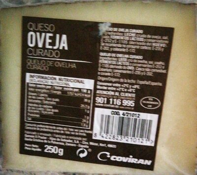 Queso de oveja curado front packaging