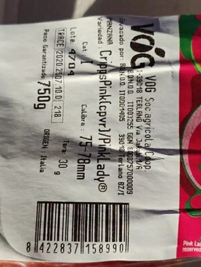 Unknown ingredients label