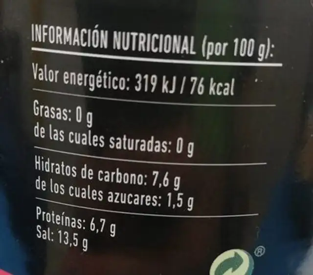 SALSA DE SOJA nutrition facts table
