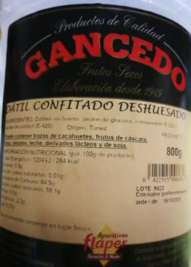 Datil confitado deshuesado